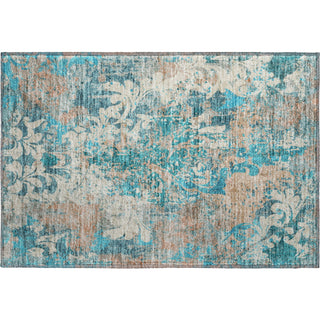 Piper Looms Mayfield Damask AMF936 Teal Machine Washable Area Rug Scatter Main Image