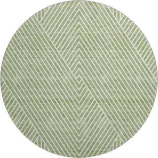 Piper Looms Mayfield Geometric AMF937 Aloe Machine Washable Area Rug Round Main Image