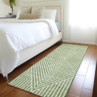 Piper Looms Mayfield Geometric AMF937 Aloe Machine Washable Area Rug Runner Lifestyle Image Feature