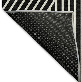 Piper Looms Mayfield Geometric AMF937 Black Machine Washable Area Rug Backing Image