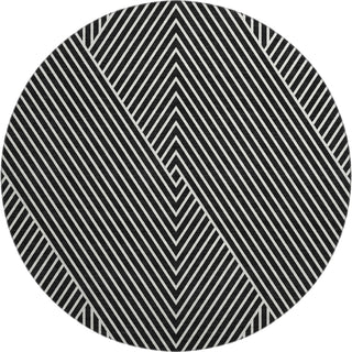 Piper Looms Mayfield Geometric AMF937 Black Machine Washable Area Rug Round Main Image