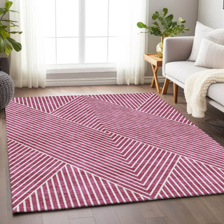 Piper Looms Mayfield Geometric AMF937 Blush Machine Washable Area Rug Lifestyle Image Feature