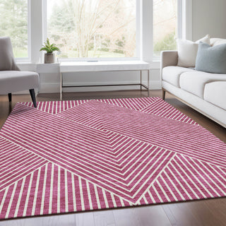 Piper Looms Mayfield Geometric AMF937 Blush Machine Washable Area Rug Lifestyle Image Feature