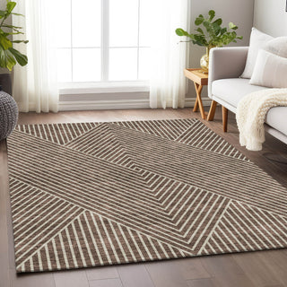 Piper Looms Mayfield Geometric AMF937 Brown Machine Washable Area Rug Lifestyle Image Feature