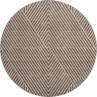 Piper Looms Mayfield Geometric AMF937 Brown Machine Washable Area Rug Round Main Image