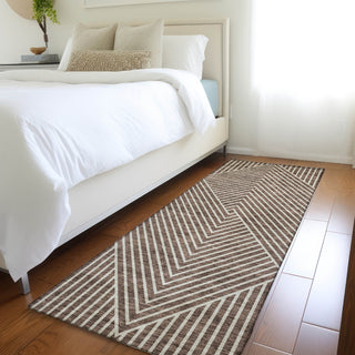 Piper Looms Mayfield Geometric AMF937 Brown Machine Washable Area Rug Runner Lifestyle Image Feature