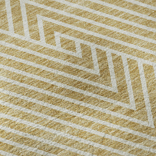 Piper Looms Mayfield Geometric AMF937 Gold Machine Washable Area Rug Swatch Image