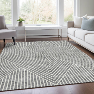 Piper Looms Mayfield Geometric AMF937 Gray Machine Washable Area Rug Lifestyle Image Feature