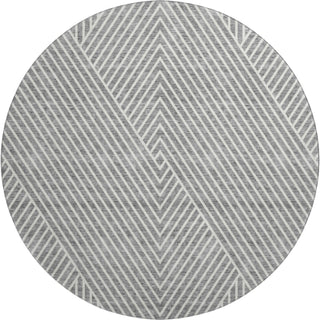 Piper Looms Mayfield Geometric AMF937 Gray Machine Washable Area Rug Round Main Image