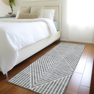 Piper Looms Mayfield Geometric AMF937 Gray Machine Washable Area Rug Runner Lifestyle Image Feature