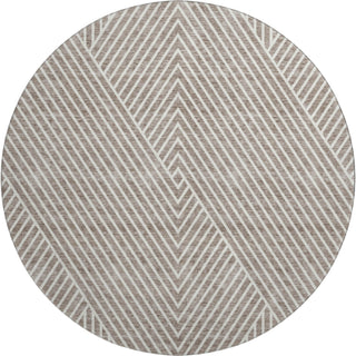 Piper Looms Mayfield Geometric AMF937 Taupe Machine Washable Area Rug Round Main Image