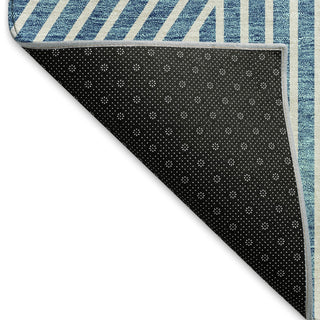 Piper Looms Mayfield Geometric AMF937 Teal Machine Washable Area Rug Backing Image