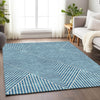 Piper Looms Mayfield Geometric AMF937 Teal Machine Washable Area Rug Lifestyle Image Feature