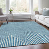 Piper Looms Mayfield Geometric AMF937 Teal Machine Washable Area Rug Lifestyle Image Feature