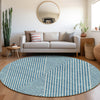 Piper Looms Mayfield Geometric AMF937 Teal Machine Washable Area Rug Round Lifestyle Image Feature