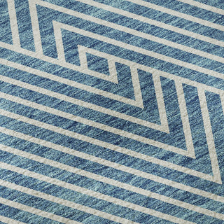 Piper Looms Mayfield Geometric AMF937 Teal Machine Washable Area Rug Swatch Image