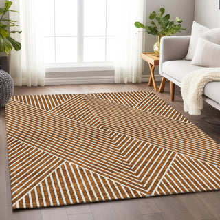Piper Looms Mayfield Geometric AMF937 Terracotta Machine Washable Area Rug Lifestyle Image Feature