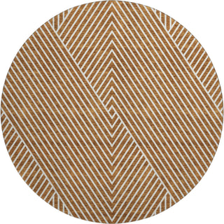 Piper Looms Mayfield Geometric AMF937 Terracotta Machine Washable Area Rug Round Main Image