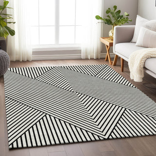 Piper Looms Mayfield Geometric AMF937 White Machine Washable Area Rug Lifestyle Image Feature