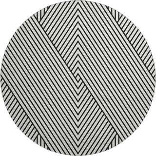 Piper Looms Mayfield Geometric AMF937 White Machine Washable Area Rug Round Main Image