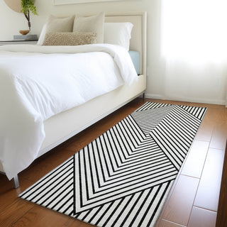 Piper Looms Mayfield Geometric AMF937 White Machine Washable Area Rug Runner Lifestyle Image Feature