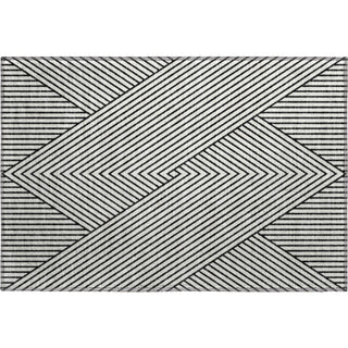 Piper Looms Mayfield Geometric AMF937 White Machine Washable Area Rug Scatter Main Image