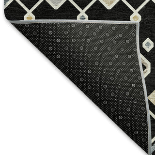 Piper Looms Mayfield Southwest AMF938 Black Machine Washable Area Rug Backing Image