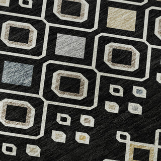 Piper Looms Mayfield Southwest AMF938 Black Machine Washable Area Rug Swatch Image