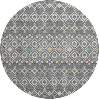 Piper Looms Mayfield Southwest AMF938 Gray Machine Washable Area Rug Round Main Image