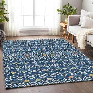 Piper Looms Mayfield Southwest AMF938 Navy Machine Washable Area Rug Lifestyle Image Feature