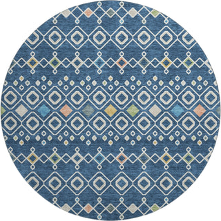 Piper Looms Mayfield Southwest AMF938 Navy Machine Washable Area Rug Round Main Image