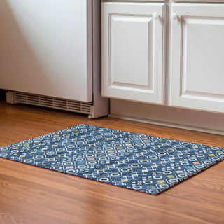 Piper Looms Mayfield Southwest AMF938 Navy Machine Washable Area Rug Scatter Lifestyle Image Feature