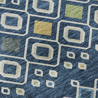 Piper Looms Mayfield Southwest AMF938 Navy Machine Washable Area Rug Swatch Image