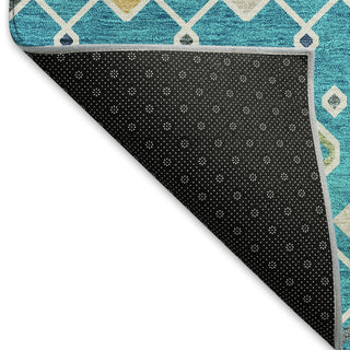 Piper Looms Mayfield Southwest AMF938 Teal Machine Washable Area Rug Backing Image