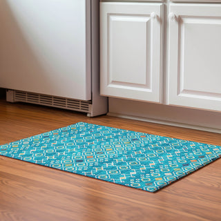 Piper Looms Mayfield Southwest AMF938 Teal Machine Washable Area Rug Scatter Lifestyle Image Feature