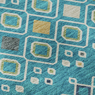 Piper Looms Mayfield Southwest AMF938 Teal Machine Washable Area Rug Swatch Image