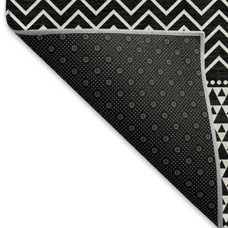 Piper Looms Mayfield Stripes AMF939 Black Machine Washable Area Rug Backing Image