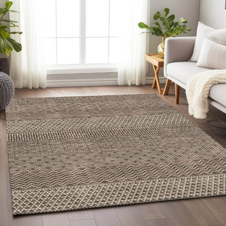 Piper Looms Mayfield Stripes AMF939 Brown Machine Washable Area Rug Lifestyle Image Feature
