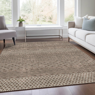 Piper Looms Mayfield Stripes AMF939 Brown Machine Washable Area Rug Lifestyle Image Feature