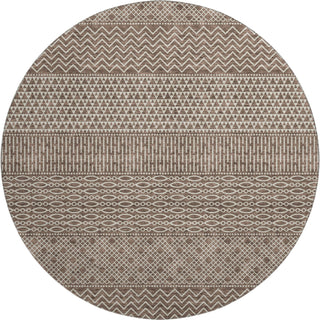 Piper Looms Mayfield Stripes AMF939 Brown Machine Washable Area Rug Round Main Image
