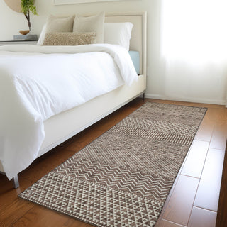 Piper Looms Mayfield Stripes AMF939 Brown Machine Washable Area Rug Runner Lifestyle Image Feature