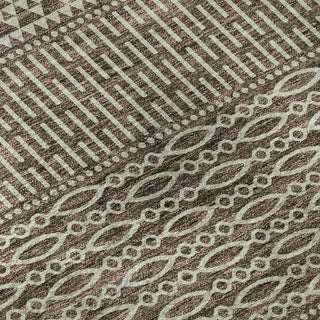 Piper Looms Mayfield Stripes AMF939 Brown Machine Washable Area Rug Swatch Image