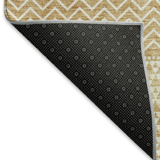 Piper Looms Mayfield Stripes AMF939 Gold Machine Washable Area Rug Backing Image