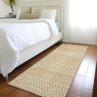 Piper Looms Mayfield Stripes AMF939 Gold Machine Washable Area Rug Runner Lifestyle Image Feature