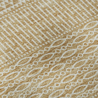 Piper Looms Mayfield Stripes AMF939 Gold Machine Washable Area Rug Swatch Image