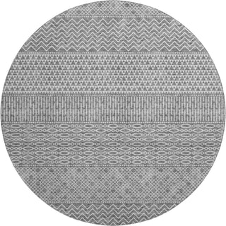 Piper Looms Mayfield Stripes AMF939 Gray Machine Washable Area Rug Round Main Image