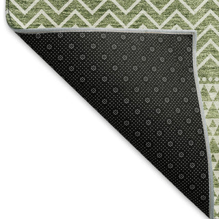 Piper Looms Mayfield Stripes AMF939 Green Machine Washable Area Rug Backing Image