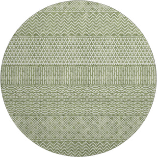 Piper Looms Mayfield Stripes AMF939 Green Machine Washable Area Rug Round Main Image