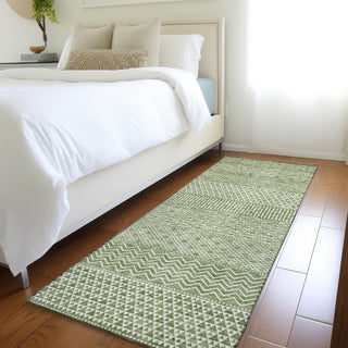 Piper Looms Mayfield Stripes AMF939 Green Machine Washable Area Rug Runner Lifestyle Image Feature