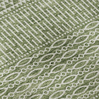 Piper Looms Mayfield Stripes AMF939 Green Machine Washable Area Rug Swatch Image